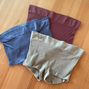 3 COLORS TOGETHER: Harper Wilde sleep short lounge rib boyshort 3 pack